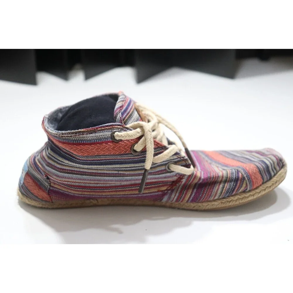 Toms Booties Canvas Hightops Womens Chukka Espadrille Multicolor Size 7.5